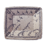 Shino rectangular dish with reed and wild goose design