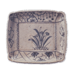 Shino rectangular dish with flowering grass design