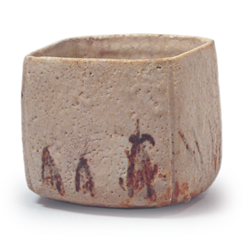 Shino mukozuke bowl with bamboo shoot design