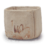 Shino mukōzuke bowl with flowering grass design