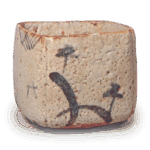 Shino mukozuke bowl with landscape design