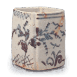 Shino mukōzuke bowl with flowering grass design