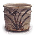 Shino wine cup with iris design