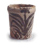 Shino wine cup with iris design