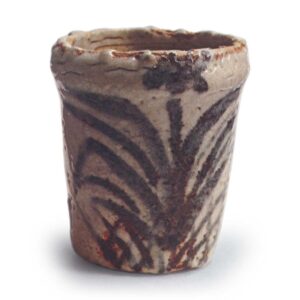 Shino wine cup with iris design