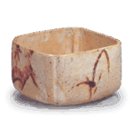 Shino muközuke bowl with mountain design