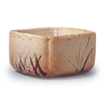 Shino mukozuke bowl with grass design