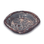 Gray Shino mukozuke dishes with bamboo design