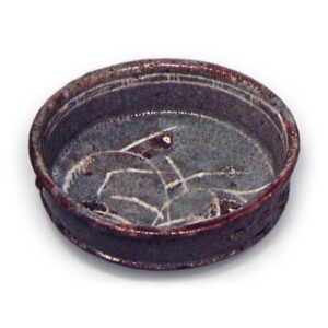 Gray Shino mukozuke dishes with miscanthus design