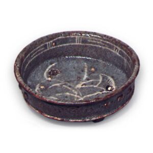 Gray Shino mukozuke dishes with miscanthus design
