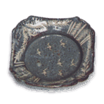 Gray Shino mukōzuke dishes with design of birds in flight