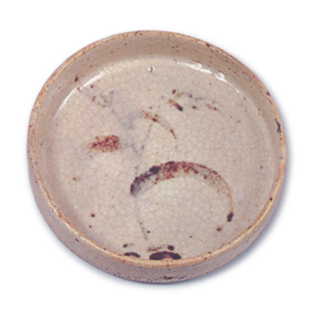 Shino mukozuke dish with miscanthus design