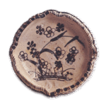 Shino mukozuke dish with miscanthus and plum blossom design
