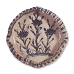 Shino mukozuke dish with wild chrysanthemum design