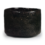 Tea bowl, known as "Chikara-ashi", Black Raku, "Doan-guro"