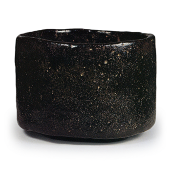 Tea bowl, known as "Chikara-ashi", Black Raku, "Doan-guro"