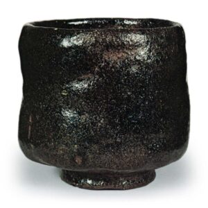 Chōjirō: cylindrical tea bowl, known as "Yama-no-Koshi", Black Raku