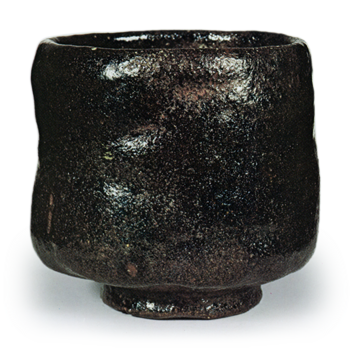 Chōjirō: cylindrical tea bowl, known as "Yama-no-Koshi", Black Raku
