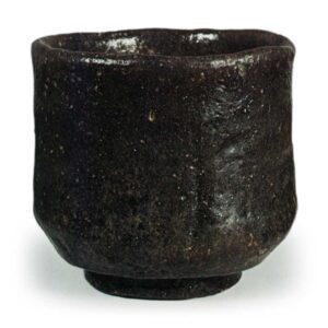 Chōjiro: cylindrical tea bowl, known as "Kirigirisu", Black Raku