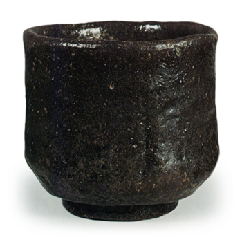 Chōjiro: cylindrical tea bowl, known as "Kirigirisu", Black Raku