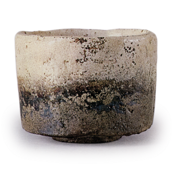 Köetsu: tea bowl, known as "Fujisan", white and black katami-gawari