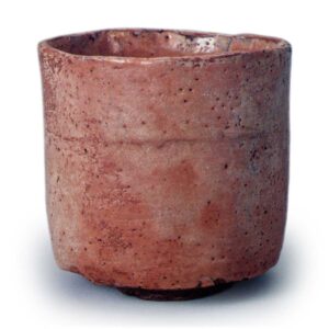 Köetsu: cylindrical tea bowl, known as "Benzaiten", Red Raku