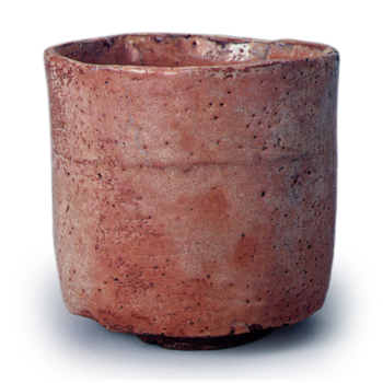 Köetsu: cylindrical tea bowl, known as "Benzaiten", Red Raku