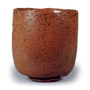 Kõetsu: cylindrical tea bowl, Red Raku