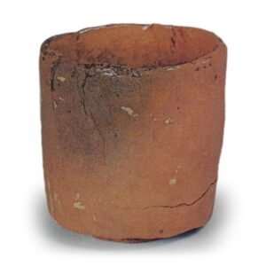 Kõetsu: cylindrical tea bowl, known as "Seppen", Red Raku