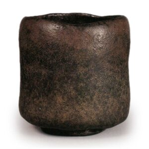 Chōjirō: cylindrical tea bowl, known as "Kine-ore", Black Raku