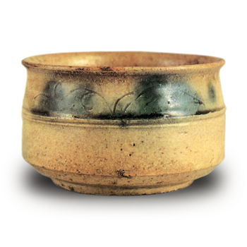 Yellow Sato tea bowl, known as "Namba"