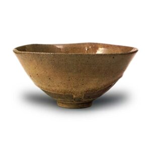 Seto tea bowl, yellow glaze