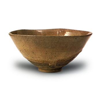 Seto tea bowl, yellow glaze