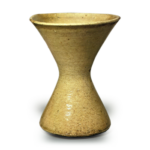Yellow Seto drum-shaped flower vase, known as "Hiroiko"