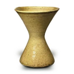 Yellow Seto drum-shaped flower vase, known as "Hiroiko"