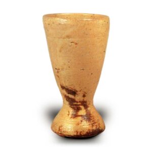 Yellow Seto drum-shaped flower vase