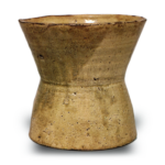 Yellow Seto drum-shaped water jar