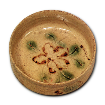 Yellow Seto bowl with floral design