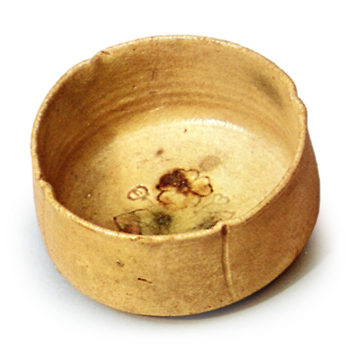 Yellow Seto mukōzuke bowls with cherry blossom design