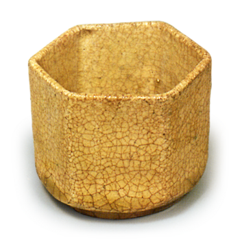 Yellow Seto hexagonal wine cups