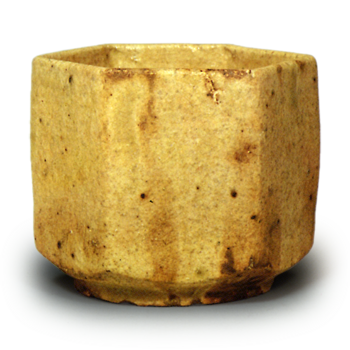 Yellow Seto hexagonal wine cup