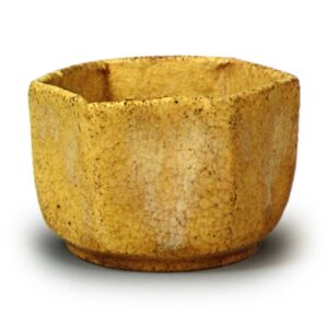 Yellow Seto hexagonal wine cup