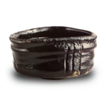 Oribe-guro (Oribe Black, pottery covered entirely with black glaze) tea bowl