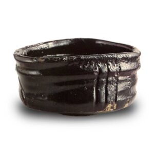 Oribe-guro (Oribe Black, pottery covered entirely with black glaze) tea bowl