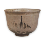 Tea bowl with tokusa (scouring rush) plant design, E-garatsu type