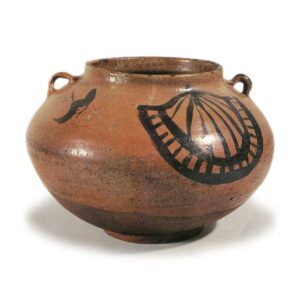 Jar with design of plovers and katawa-guruma (wheels in stream), E-garatsu type