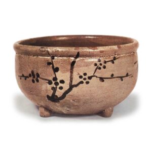 Three-legged bowl with bamboo, plum and wistaria design, E-garatsu