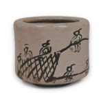 ncense burner with design of men pulling a fishing-net, E-garatsu type