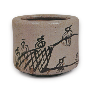 ncense burner with design of men pulling a fishing-net, E-garatsu type