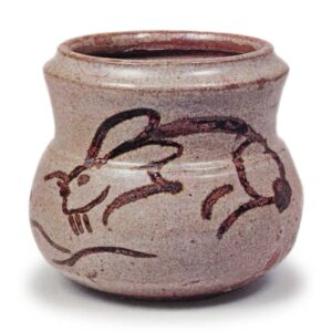 ncense burner with moon and hare design, E-garatsu type